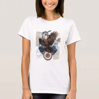 Mixed Media Collage Bird Cherub Vintage T-Shirt
