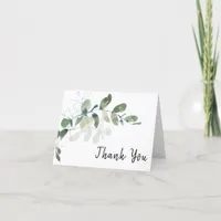 Elegant Eucalyptus Watercolor Wedding Thank You Card