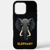 Angry Elephant Black iPhone 16 Pro Max Case