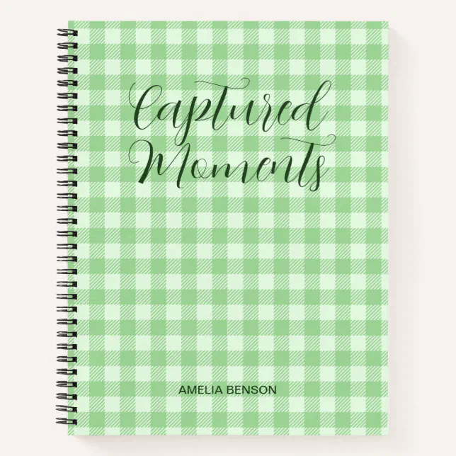 Green Plaids, Tartan, Buffalo Checks Pattern Notebook