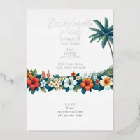 Tropical Island Foil Wedding Bachelorette  Foil Invitation