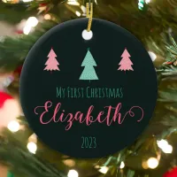 Snowfall Wishes - Personalized Baby's First Christ Ceramic Ornament