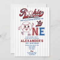 Big One Baseball Rookie Of The Year First Birthday Invitation