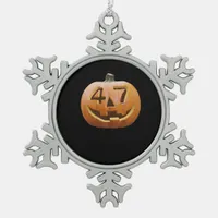 Trumpkin Halloween Classic Snowflake Pewter Christmas Ornament