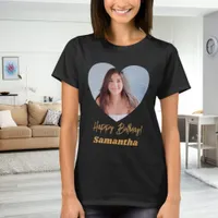 Photo heart name birthday T-Shirt