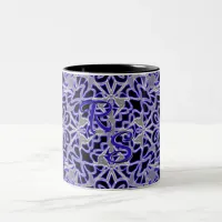 Purple and Silver Swirl Two-Tone Coffee Mug