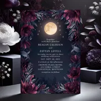 Midnight Garden Moon Wedding Invitation