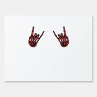 Skeleton Hand Heart Roll Red Classic Look Sign
