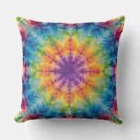 Tie Dye Spiral in Purple Throw Pillow