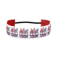 Red and Blue Watercolor Holiday Gnomes Christmas Athletic Headband