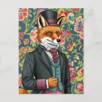 The Gentleman Fox Blue Purple Suit Postcard