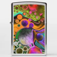 Colorful Blast Fluid Art Digital Pour Painting   Zippo Lighter