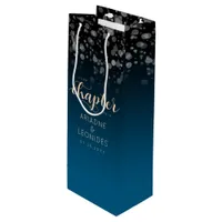 Elegant Peach Oceanic Blue Wedding A New Chapter Wine Gift Bag