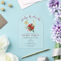 Modern Race Horse Derby & Drinks Party Equestrian Acrylic Invitations