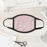 Cute Pink And Gold Confetti Stars Face Mask