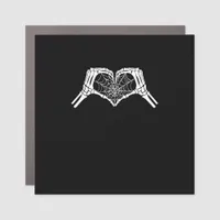Skeleton Heart Hands Spiderweb Halloween Spooky Wo Car Magnet