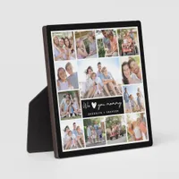 Modern Chic Mother's Day Mom Family Photo Collage Plaque