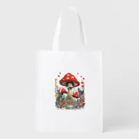 Cottagecore Aesthetic Mushroom Goblincore Minimal  Grocery Bag