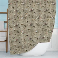 Seashells in Beach Sand Coastal Seashore Shower Curtain