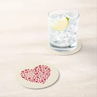 Heart Full of Hearts Love Red ID733  Round Paper Coaster