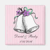 Personalize these Pink Wedding Favor Magnets