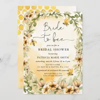 Bride To Bee Honeybee Floral Bridal Shower Invitation