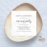 Modern Any Color Script Wedding Evening Party Invitation