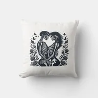Till Death We – Skeleton Couple Gothic Design Clas Throw Pillow