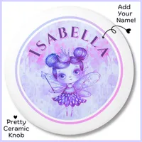 Custom Name Purple Fairy Princess Ceramic Knob