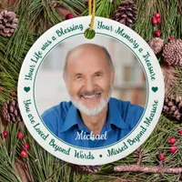 Modern Memorial Remembrance Poem 2 Photo Ceramic Ornament