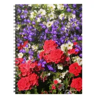 Purple, Red, and White Annual Flowers Notebook