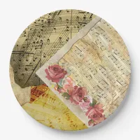 Vintage Sheet Music Musical Notes Paper Plates