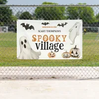 Welcome to Spooky Village Ghosts Name Halloween  Banner