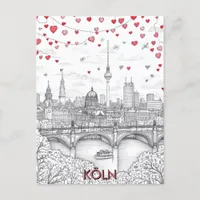Köln Germany Romantic Travel Postcard