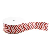 Christmas Chic Red & White Zig-Zag Stripe Grosgrain Ribbon