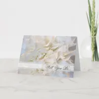 White Floral Will You Be My Bridesmaid Invitation