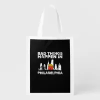 Bad Happen Philadelphia Halloween Spooky Trumpkin Grocery Bag