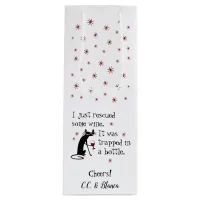 Rescued Some Wine Funny Quote Cat Wine Gift Bag