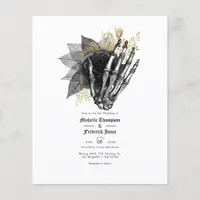 Black and Gold Floral Gothic Wedding Invitation Flyer