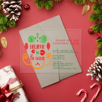Believe in the Season Christmas Holiday Acrylic Invitations