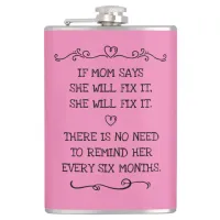 She Will Fix It Funny Mom Joke Flask