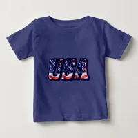 USA Flag Letters, Flag Baby Fine Jersey T-Shirt