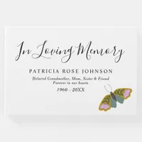 Minimalist Simple Butterfly Funeral Guest Book