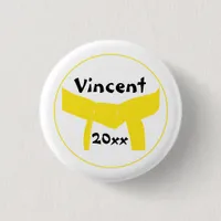 Martial Arts Yellow Belt Pinback Button