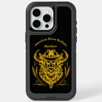 Cowboy Hat Golden Buffalo Art iPhone 15 Pro Max Case