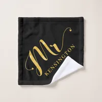 Modern Chic Gold Foil Typography Mr Newlywed Bath Towel Set
