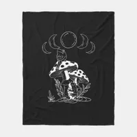 Aesthetic Goblincore And Cottagecore Mushroom Cozy Fleece Blanket