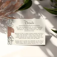 Art Nouveau Botanical Formal Wedding Details Enclosure Card