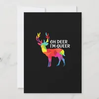 Oh Deer Queer Funny Pun LGBT Pride Design Holiday Card
