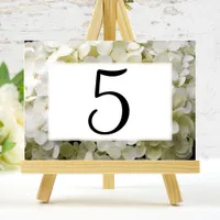 White Hydrangea Floral Table Numbers